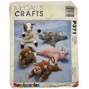 McCalls Crafts P371 Bambenanies Bean Bag Animal Sewing Pattern